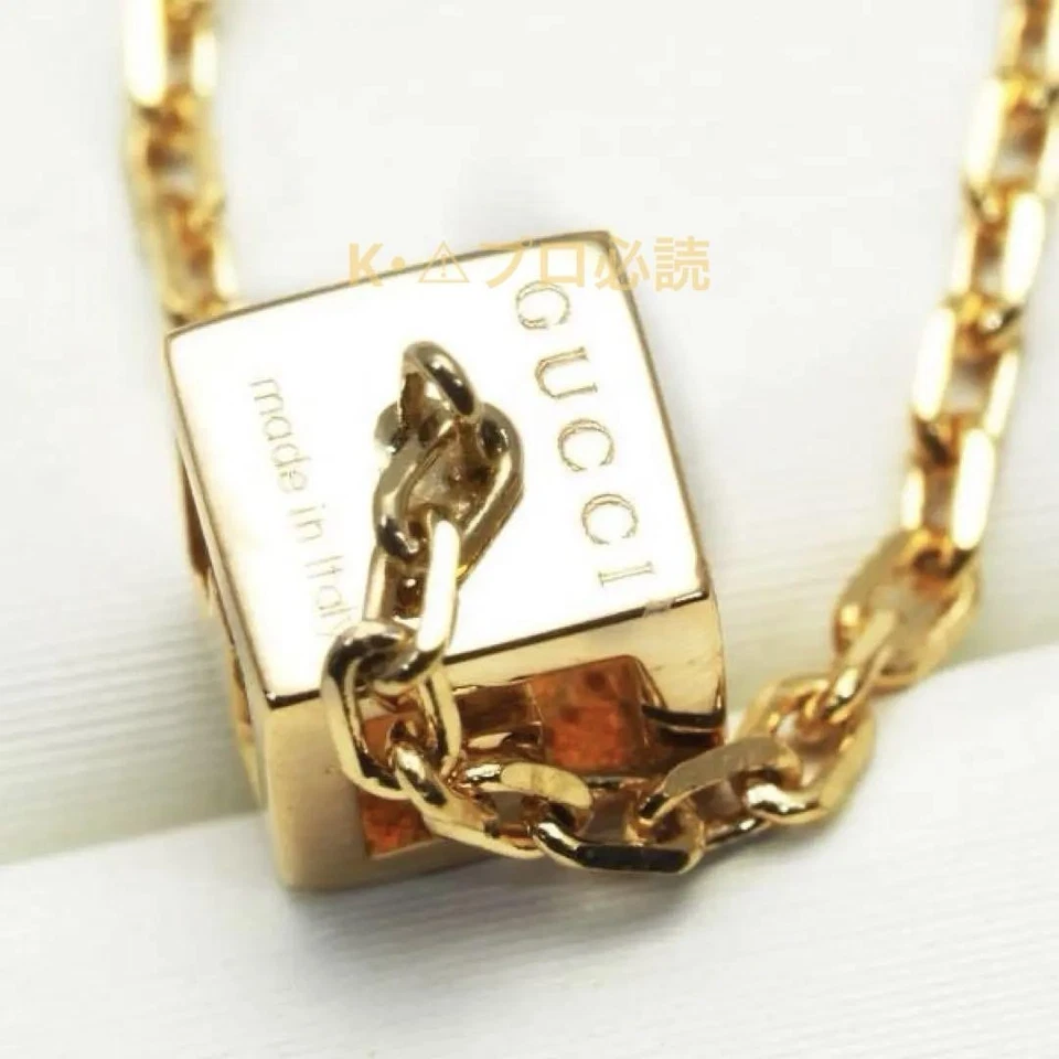 Pulsera Gucci K18 Oro Amarillo Logo G Cubo 16.5cm Accesorio Toda Temporada Foto 3 de 4