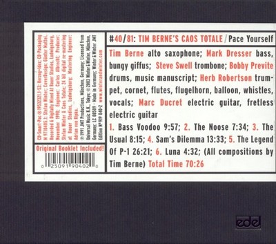 TIM BERNE'S CAOS TOTALE PACE YOURSELF NEW CD
