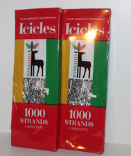 Velveouch Icicles Silver Tinsel 1000 Strands 18" USA Christmas Retro 2 Boxes