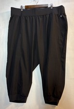 Livi by Lane Bryant Capri Trouser Elastic Lightweight Size 22/24 Black Pockets