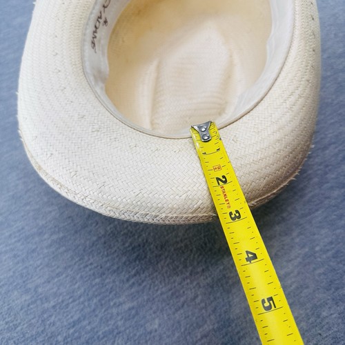 STACY ADAMS - Men’s White Straw Size Large w/ White Band Fedora Hat - Picture 15 of 15