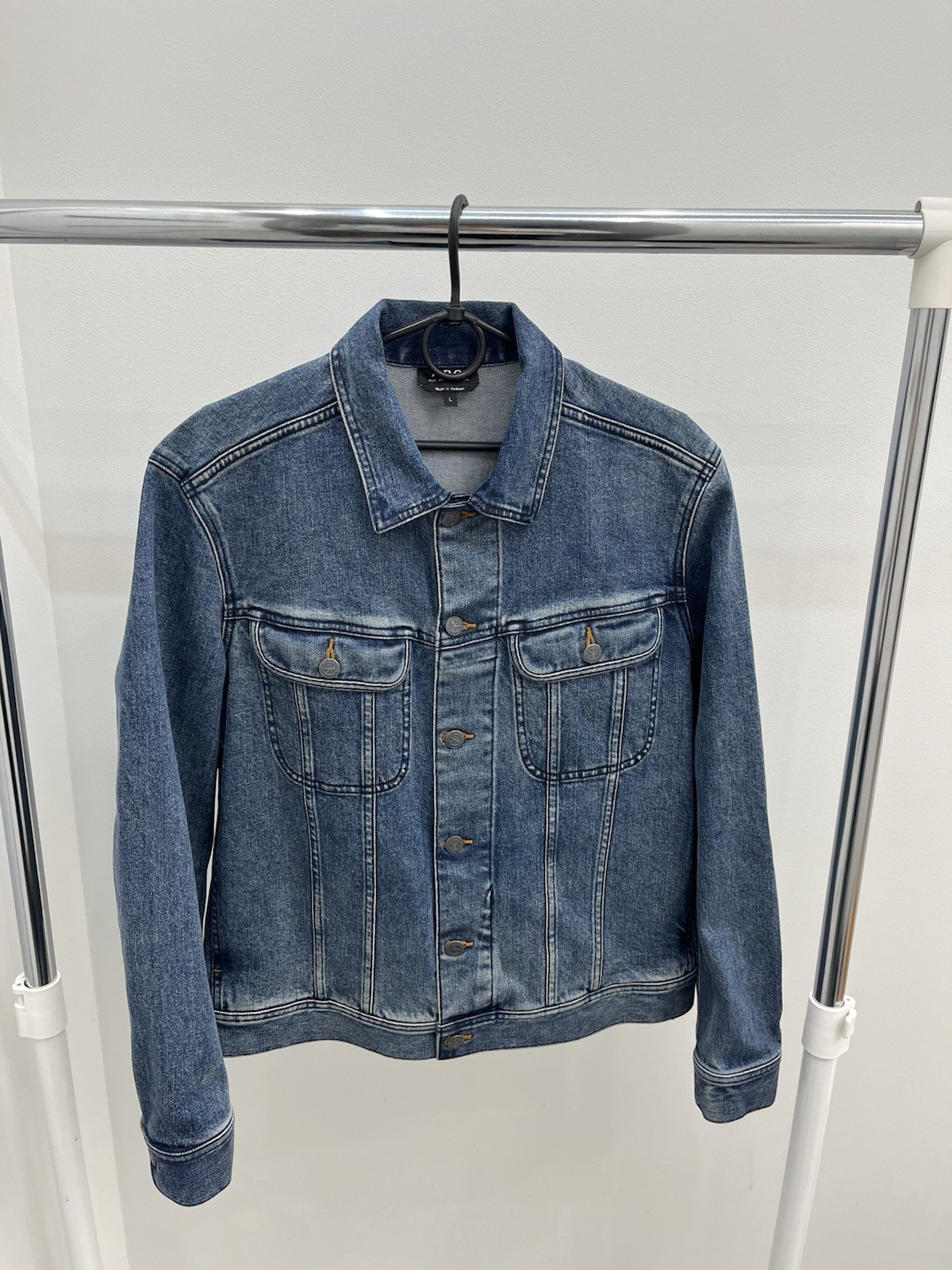 A.P.C. Rue Madame Paris Denim Trucker Jacket Size L