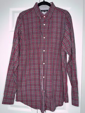 Banana Republic Soft Wash Tailored Slim Fit Men's S Plaid Cotton Button-Up