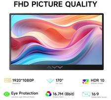 AYY 15  Portable Monitor FHD 1080P USB-C HDMI IPS HDR Travel Display New