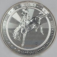 1 oz Scottsdale Cowboy Silver Round .9999 Fine Buffalo Privy BU Western Series 92.00 per troy oz