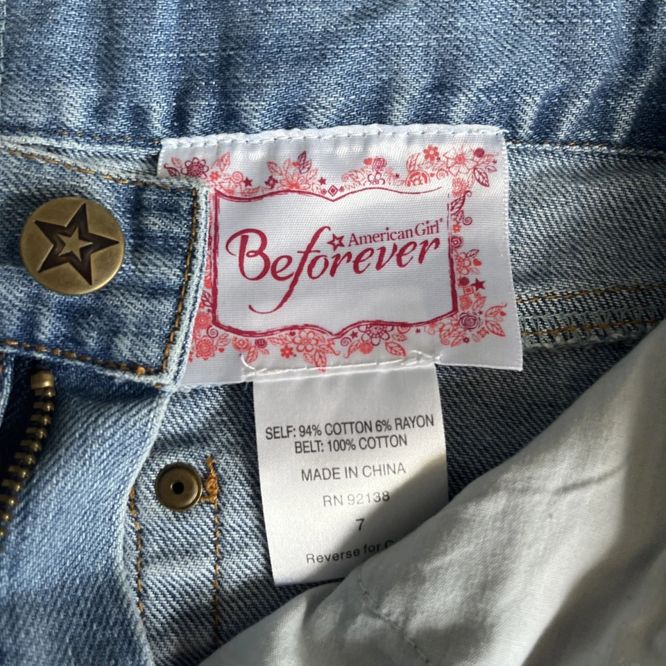 Girls Beforever American Girl Faded Cotton Denim Jean Skirt - For Girls Size 7  - Image 3 of 4