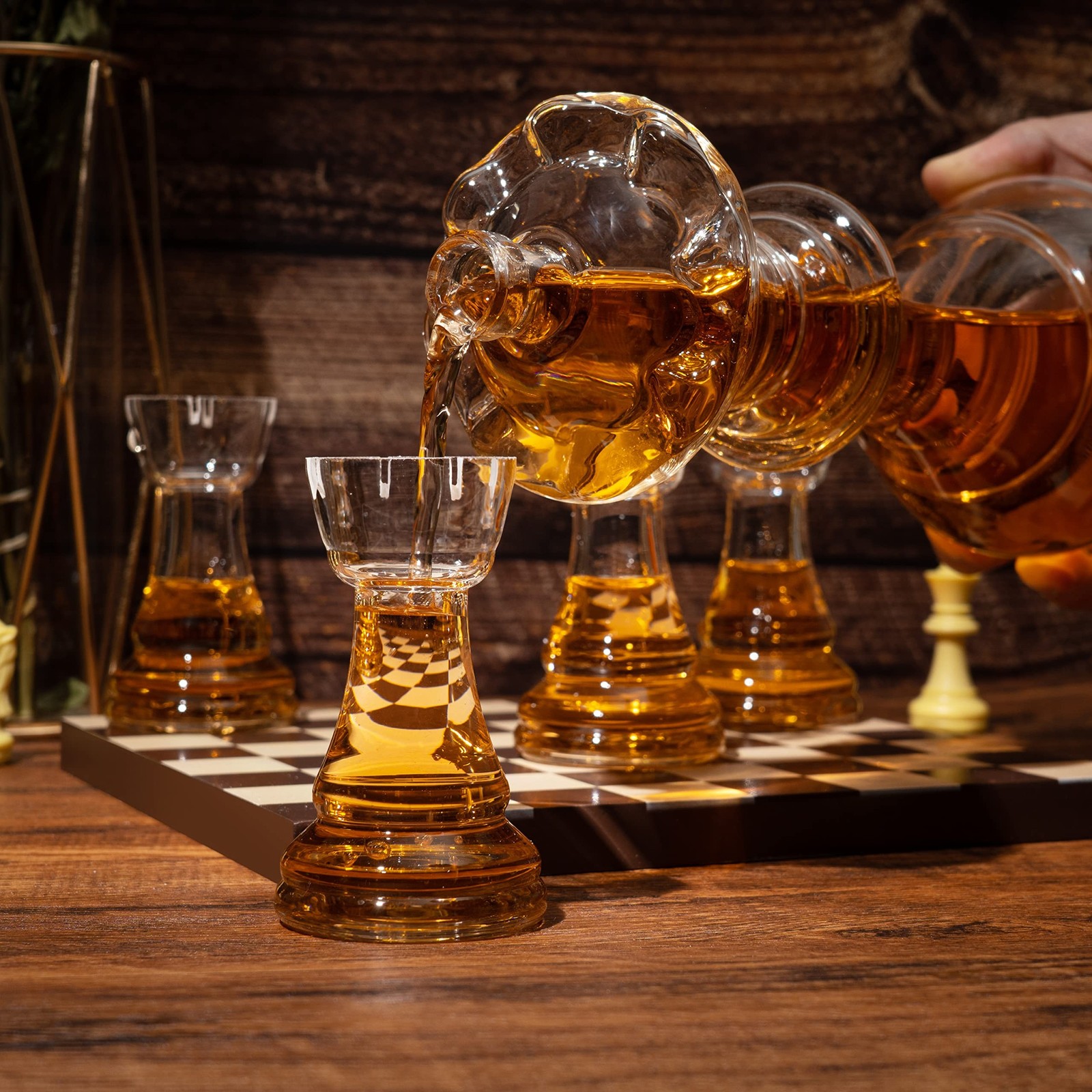 Chess Gift Decanter Set by The Wine Savant - Queen Chess Decanter 750ml 12" H...