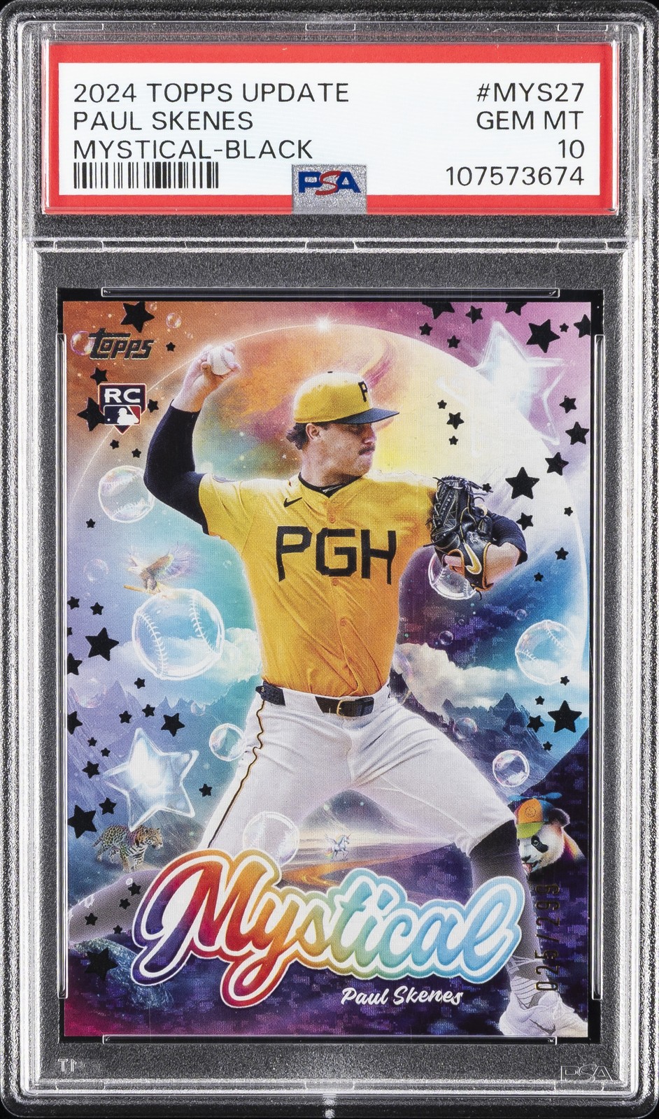 2024 TOPPS UPDATE MYSTICAL BLACK #MYS27 PAUL SKENES 25/299 PSA 10