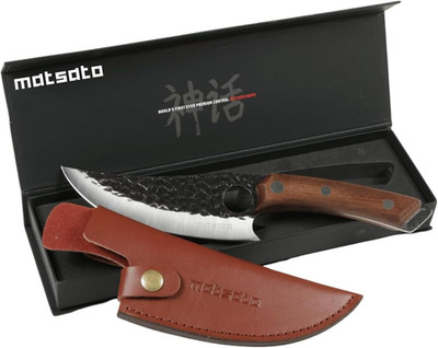 Matsato Küchenmesser Scharf Mit Messerscheide Leder   Hochwertiges Kochmesser Au