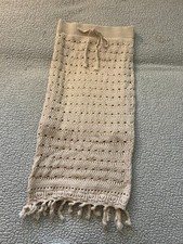 SO -- cream crochet maxi pencil skirt, with tassels, lining underneath