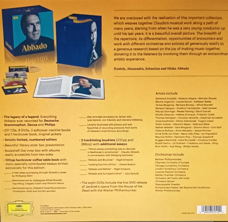 Abbado,Claudio - Complete Recordings On DG & Decca 257CD+8DVD NEUWERTIG  - Bild 2 von 2