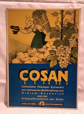 Alte Reklame ''Cosan'', Fa. Riedel-de Haën AG, Pappe