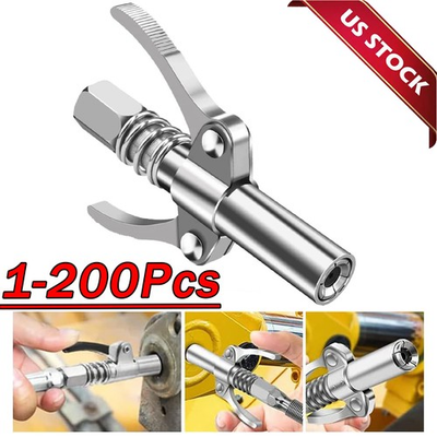 #ad Grease Gun Coupler Double Handle High Pressure Quick Release Lock Oil Nozzles $39.43