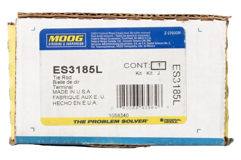 Moog Front Left Outer Tie Rod End Fits 1991-02 Chevrolet C3500HD Part ID ES3185L - Image 3 of 4