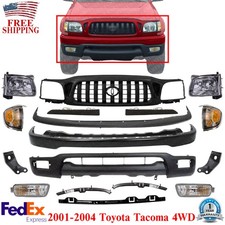 Front Primed Bumper Kit W Grille For 2001-2004 Toyota Tacoma 4wd