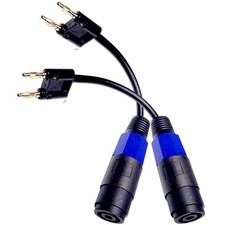 2 PCS Dual Banana Plug to Female Speakon Adapter 12AWG Audio Connector Cable New