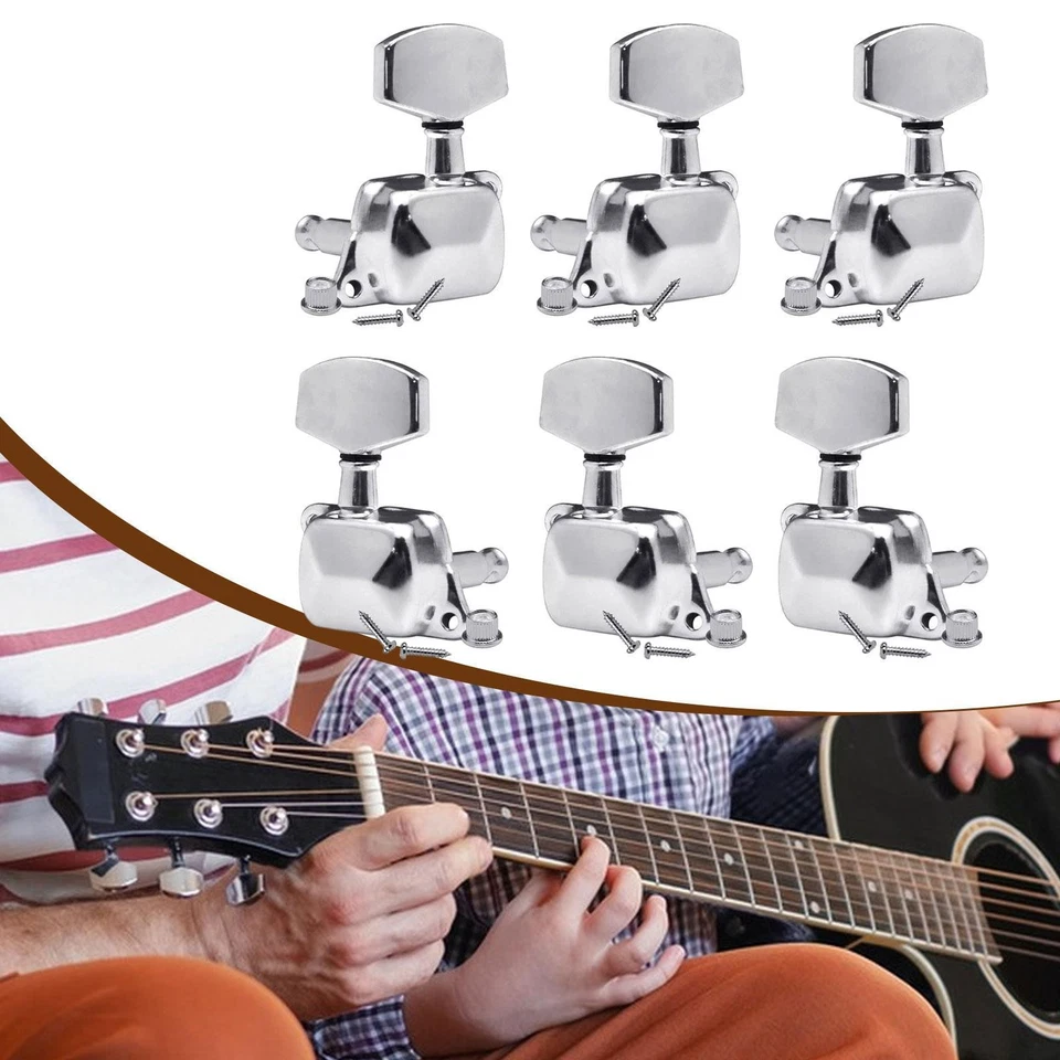 6 Mécaniques Pour Guitares électro-acoustiques, 3+3 Boutons - Photo 2/4