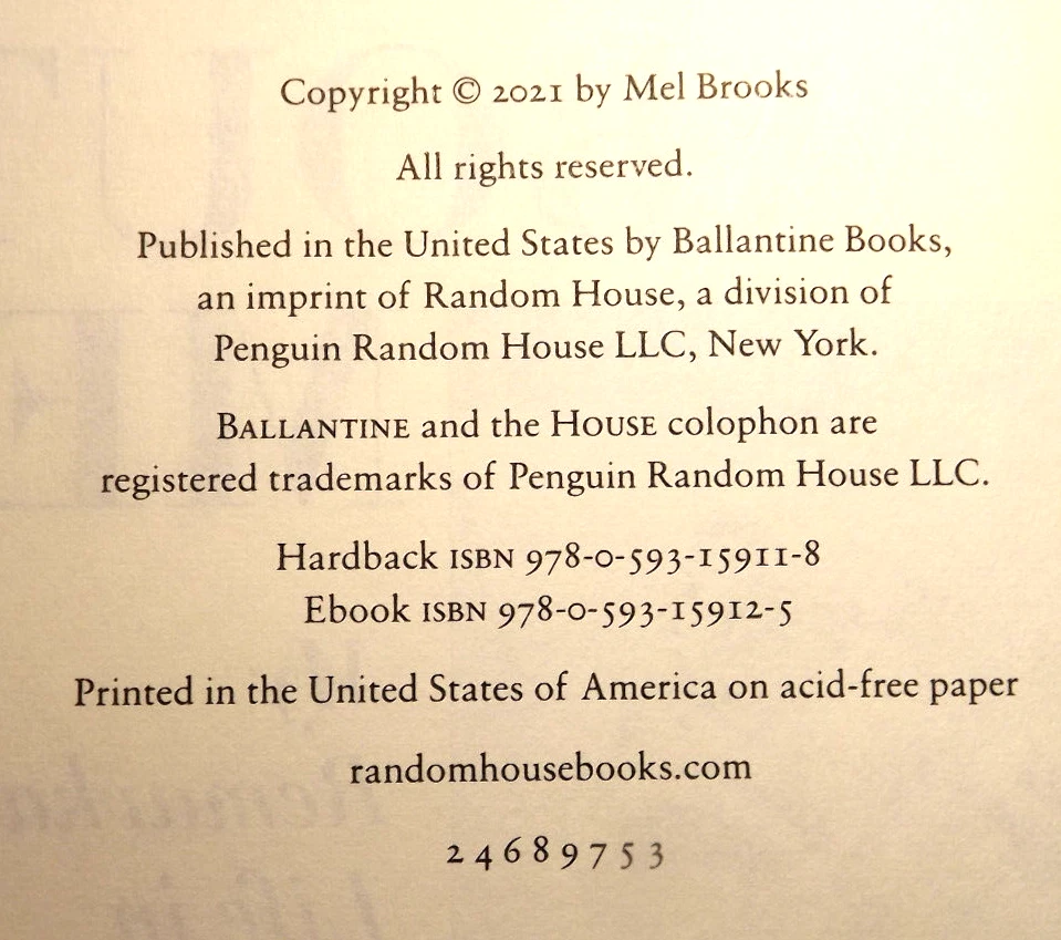 All about Me! by Mel Brooks (2021) HC.DJ.1st. W/ Mel Brooks Signed Card Inserted - Image 3 of 4