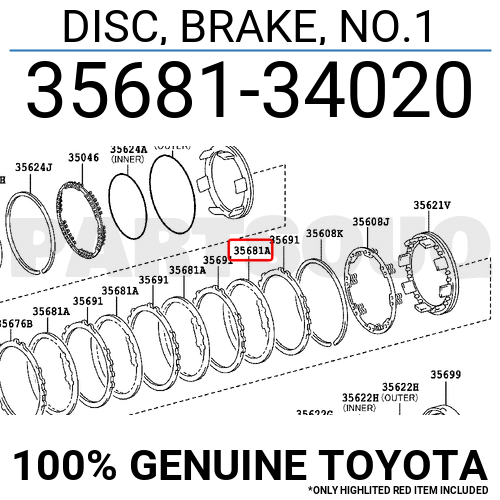 オーダー 3568134020 Genuine Toyota DISC, BRAKE, NO.1 35681-34020 | eBay