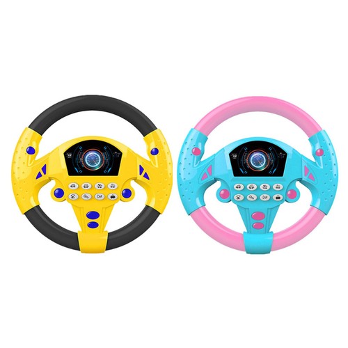 Simulation Steering Wheel Toy Electric Sounds Lights Up Car Driving Toy Kids