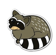 Raccoon Cute Forest Vinyl Sticker - SELECT SIZE