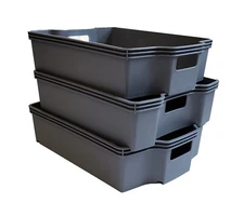 NEPA Market Stackable Turn-Around 3 Storage Baskets Set 10 .75" X 7.5" X 2.75"