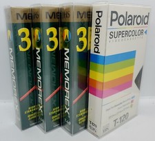 Lot Of 4 Brand New Blank VHS Video Tapes Memeorex, Polaroid Factory Sealed
