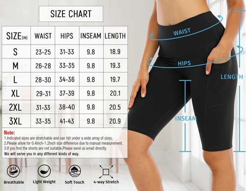 4 Pack Biker Yoga Shorts with Pockets for WomenHigh Waisted Athletic Running ... - Picture 6 of 6