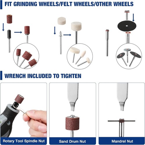 WORKPRO 476PCS Dremel Rotary Tool Accessories Kit Grinding Sanding Polishing Set - Picture 6 of 10