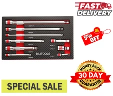 BILITOOLS Wobble Extension Set, 9 PCS 1/4", 3/8" and 1/2" Drive Ratchet Extensio