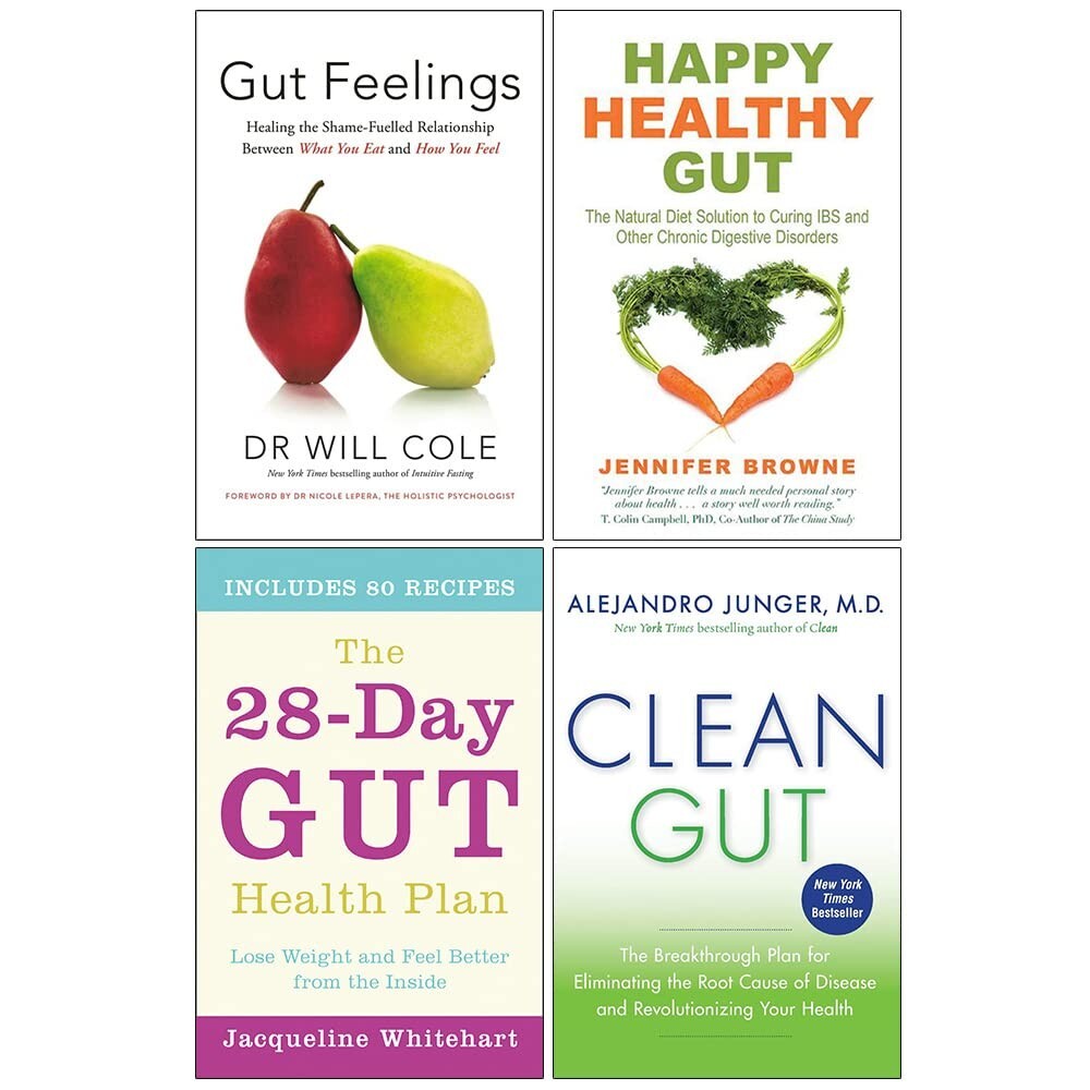 Gut Feelings,Clean Gut, 28 Day Gut Health Plan, Happy Healthy Gut 4 Books Set