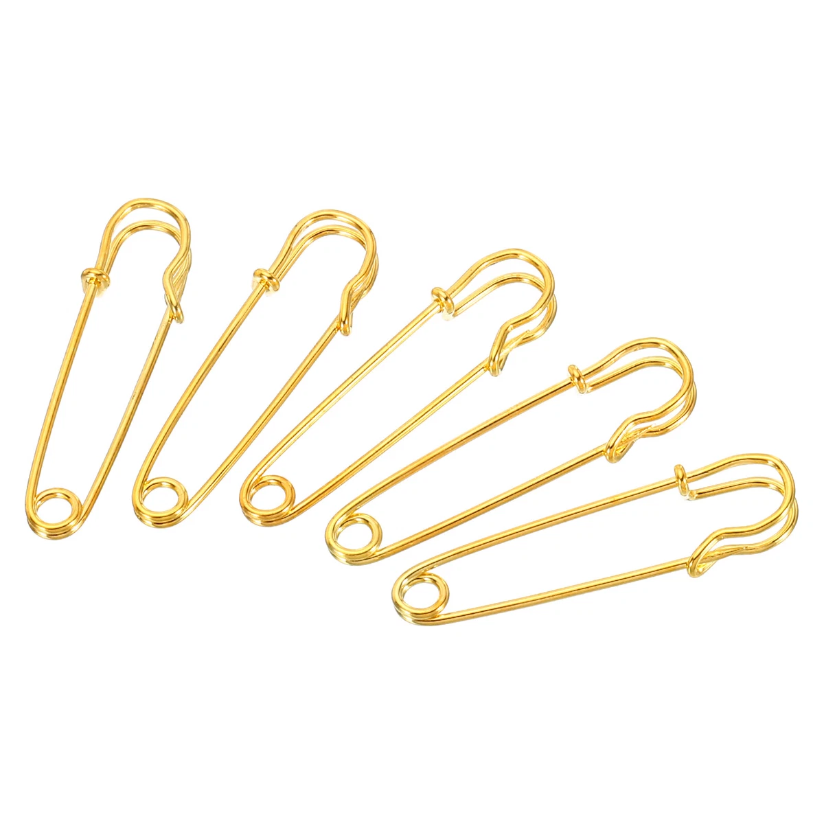 Safety Pins 1.5 Inch Large Metal Sewing Pins Gold Tone 50Pcs