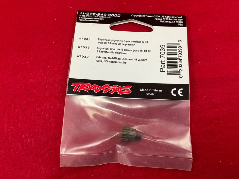 Engranaje de piñón de 15 dientes Traxxas 7039 48 pasos para motor Titan 380 1/16 eje de 2,3 mm Foto 3 de 3
