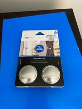 MAINSTAYS NICKEL FINISH MAGNETIC CURTAIN HOLDBACKS 2 PACK