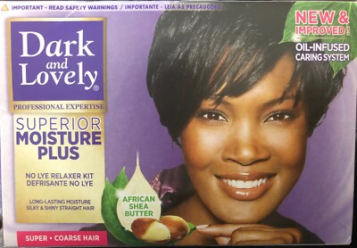 Dark and Lovely No-Lye Hair Relaxer Kit Oil-Infused Caring System Super/Coarse