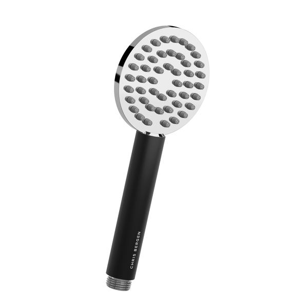Chris Bergen Handbrause Duschkopf Duschbrause Brausekopf Edelstahl Chrom Schwarz-image