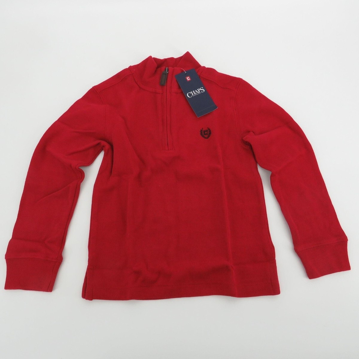 Chaps Boys Red Ribbed 1/4 Zip Shirt Size 4 NWT $36 | eBay