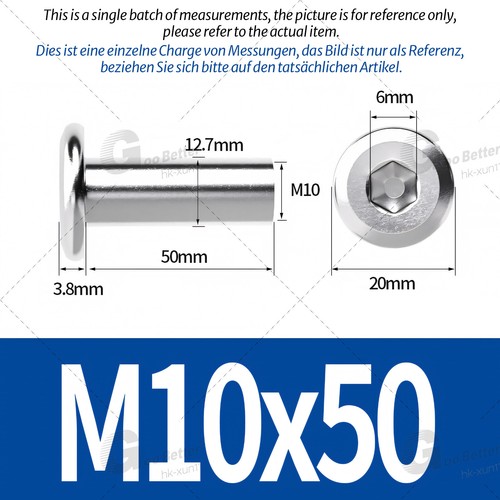 Sleeve Nuts M5-M10 Flat Head Hexagon Socket Furniture Cap Stainless Steel A2 304 - Picture 87 of 89