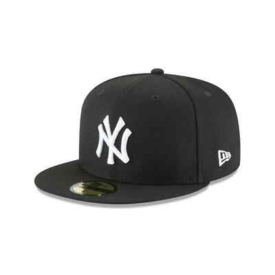 New Era New York Yankees Basic 59Fifty Fitted Cap Hat Black/White