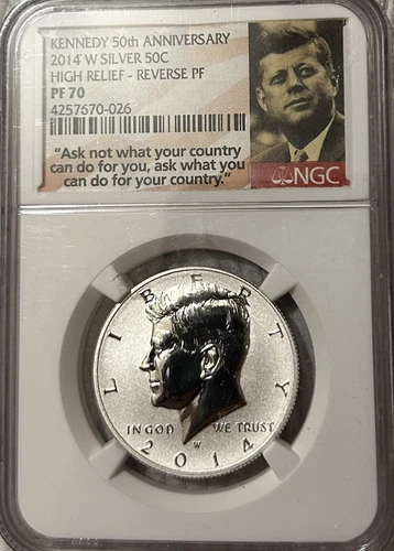 2014-W Kennedy Half Silver Reverse Proof  50th Anniv. Set NGC PF70