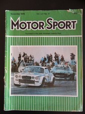 MOTOR SPORT Nov 1976 U.K. Auto Magazine Supercars at the London Motor Show
