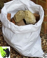 50 x Tough Woven Polypropylene Rubble Sacks Bag + Pair Buliders Thermal Gloves 