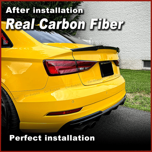 Carbon Heckspoiler Abrisskante Spoiler Flügel Passt für Audi A3 Sline S3 2014-19 - Picture 3 of 12