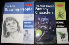 Walter Foster ~ The Art of Drawing People and Fantasy Characters ~ 2 Book Lot