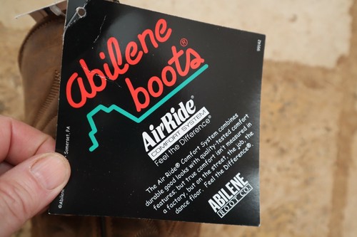 Neu im Karton braune Leder ABILENE Air Ride Western hohe Stiefel mit genähtem Design 7,5 M - Bild 2 von 11