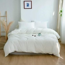 800TC Pure Egyptian Cotton Zipper Duvet Set Good Quality White Solid All US Size