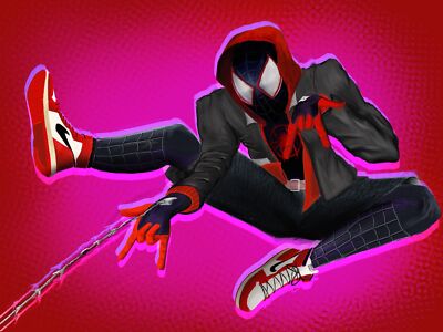 Superheroes spiderman into the spider verse Stitched Gaming Mat Desk 18251