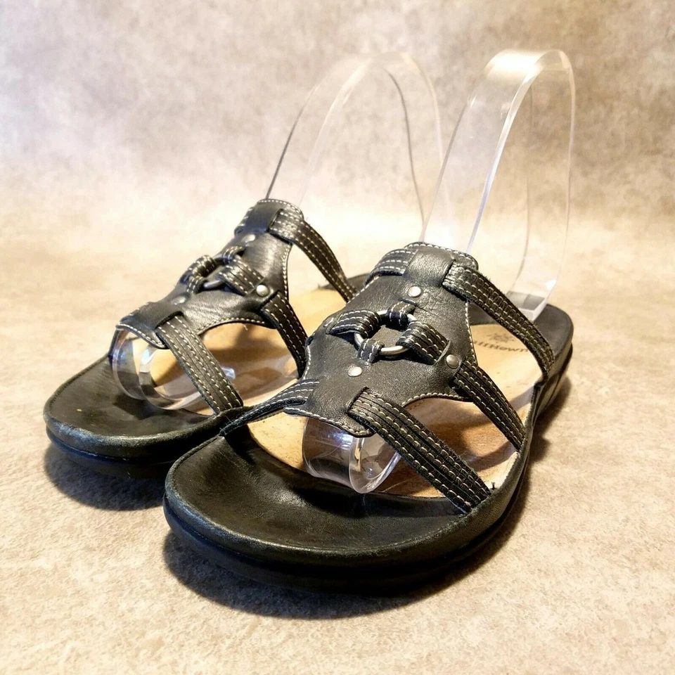 Босоножки-шлепанцы женские Ruff Hewnto FL462-12 размер 6,5 M черные кожаные с ремешками - Изображение 3 из 4