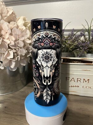 Western Tumbler Tumbler 20oz  Cup Mug Stainless Travel Straw Lid