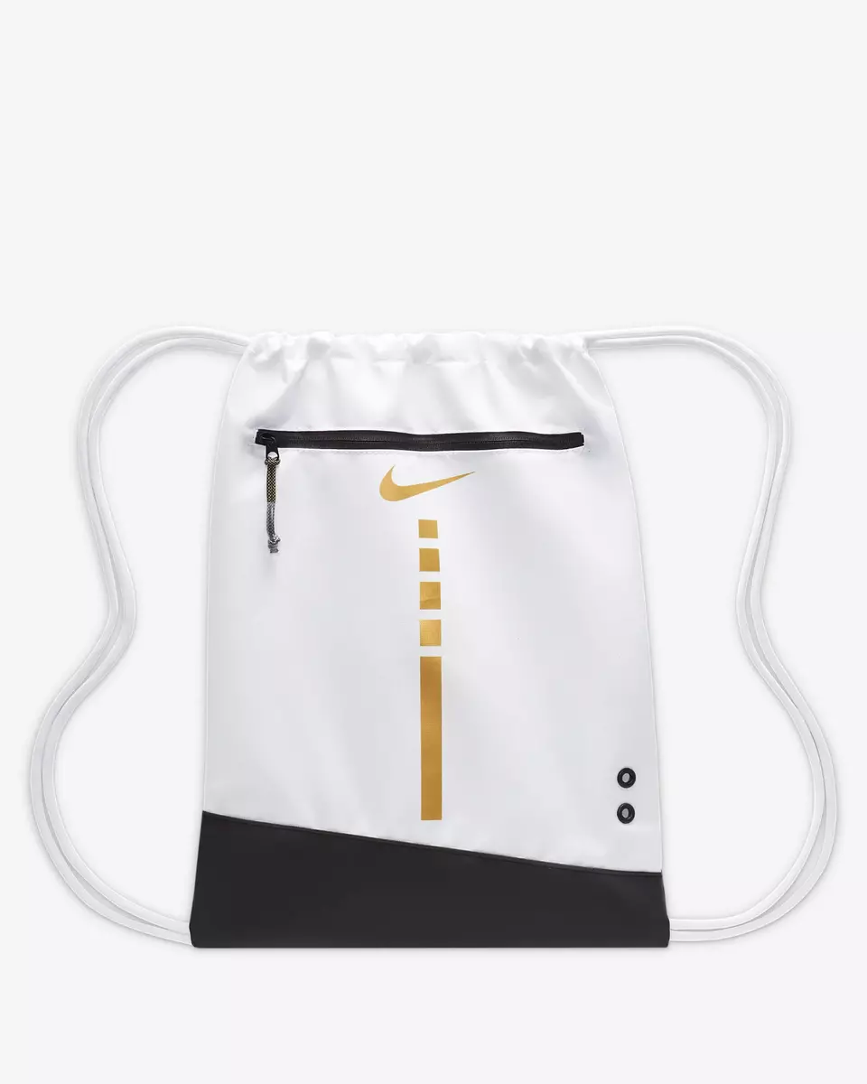 Nike Hoops Elite Drawstring Bag 17L Black White Gold DX9790 Backpack Gym Sack